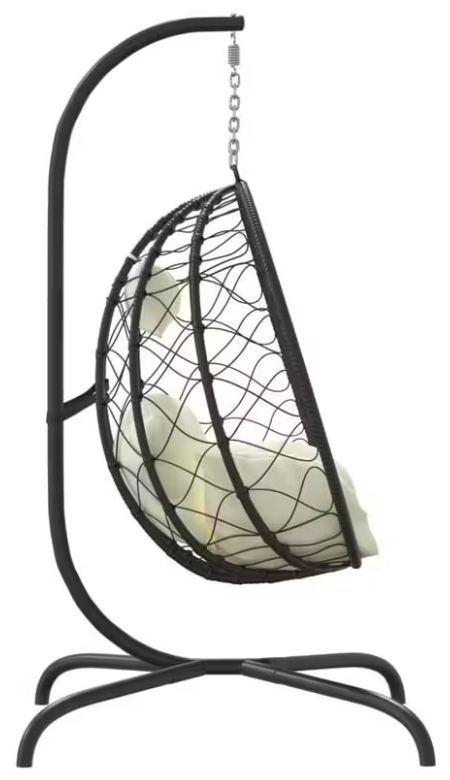 Závěsné křeslo, antracit/krémová, KALPA 3 NEW