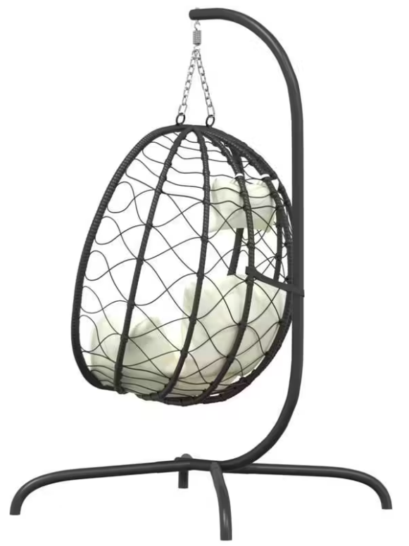 Závěsné křeslo, antracit/krémová, KALPA 3 NEW