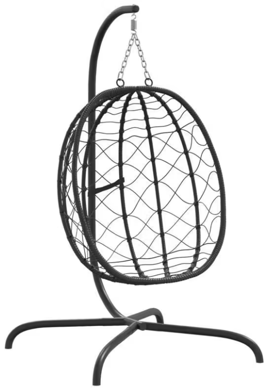 Závěsné křeslo, antracit/krémová, KALPA 3 NEW