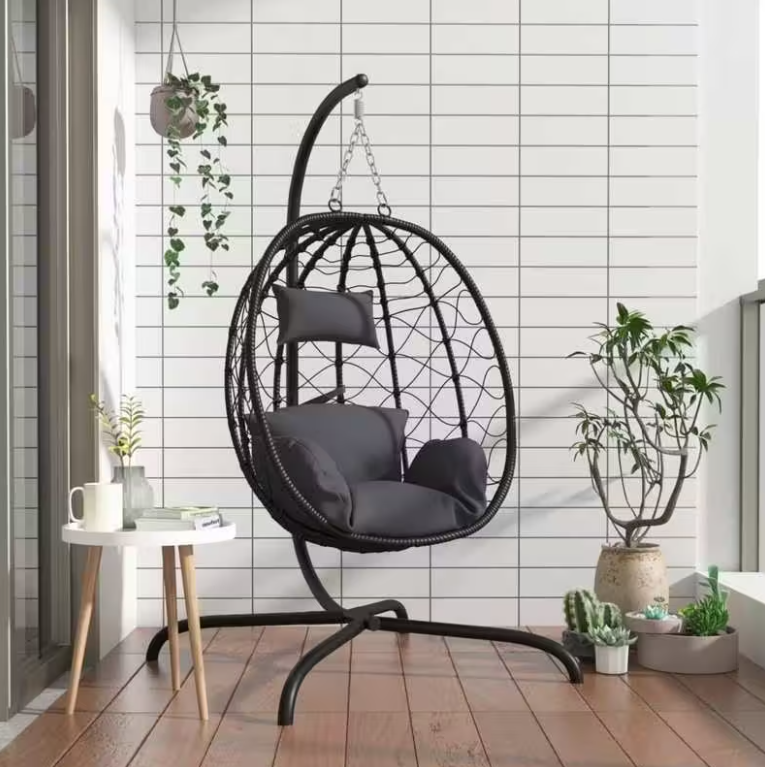 Závěsné křeslo, antracit/tmavě šedá, KALPA 3 NEW