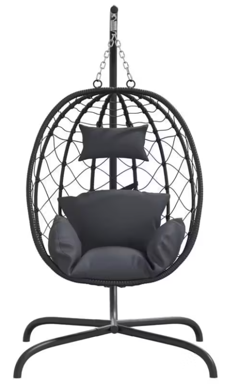 Závěsné křeslo, antracit/tmavě šedá, KALPA 3 NEW