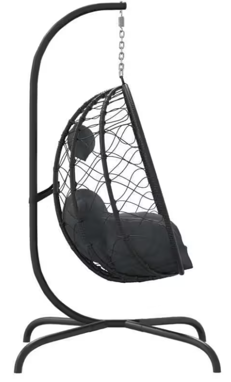 Závěsné křeslo, antracit/tmavě šedá, KALPA 3 NEW