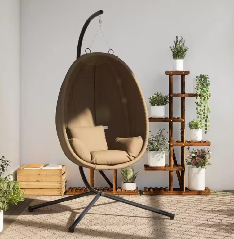 Závěsné křeslo, antracit/světle hnědá, ZORBA NEW