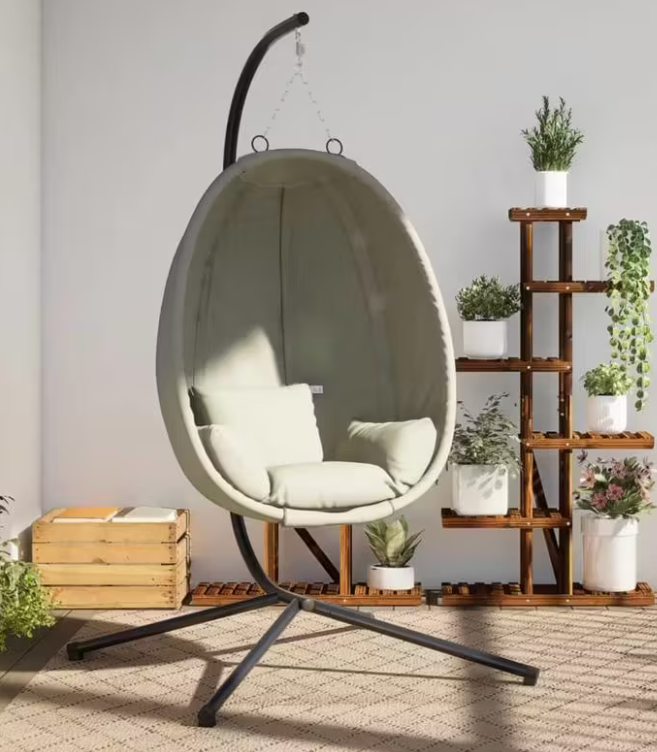 Závěsné křeslo, antracit/béžová, ZORBA NEW