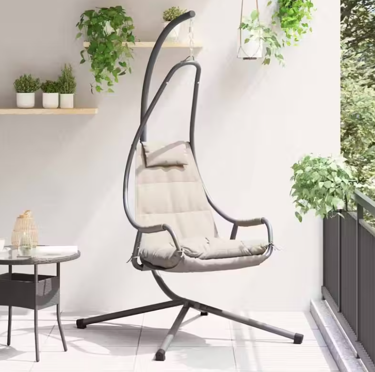 Závěsné křeslo, antracit/světle šedá, DOBLA NEW