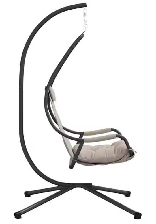 Závěsné křeslo, antracit/světle šedá, DOBLA NEW