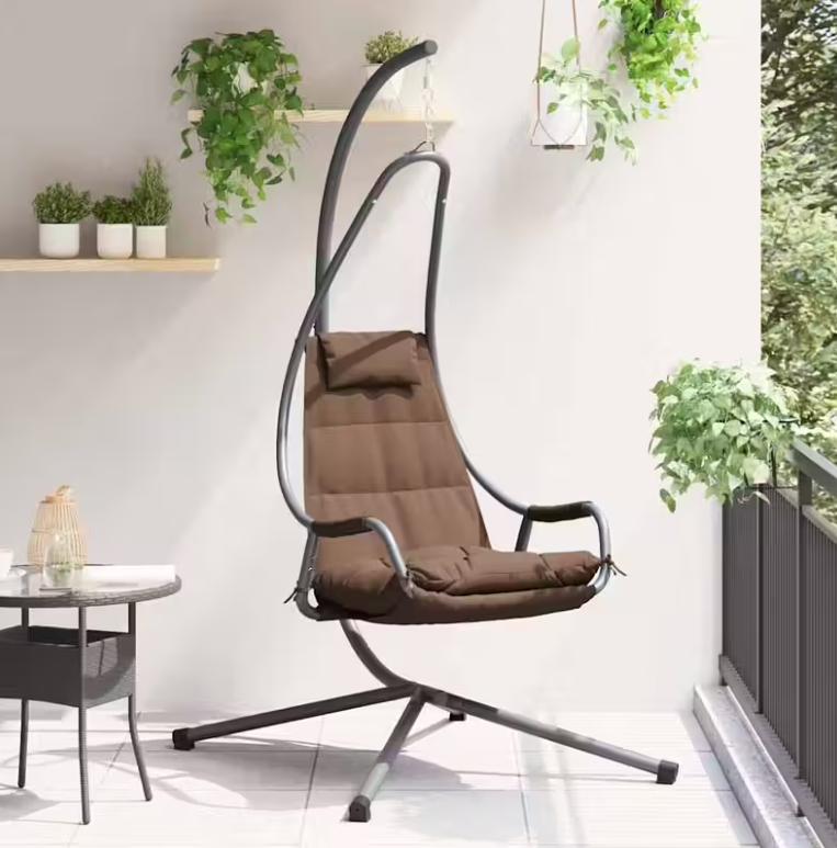 Závěsné křeslo, antracit/hnědá, DOBLA NEW