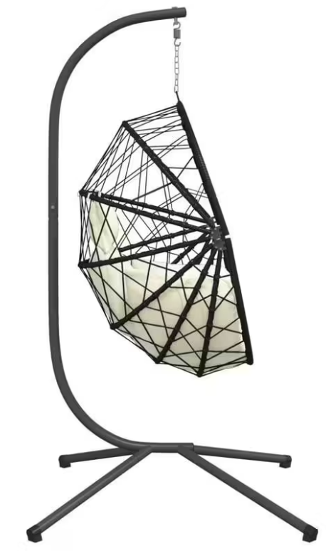 Závěsné křeslo, antracit/krémové, NOBOJUKI NEW