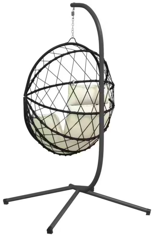 Závěsné křeslo, antracit/krémové, NOBOJUKI NEW