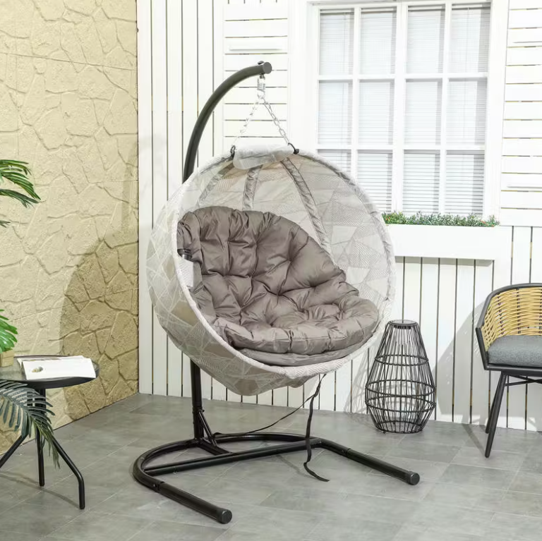 Závěsné křeslo, černá/béžová/šedá, GOLAN 2 NEW