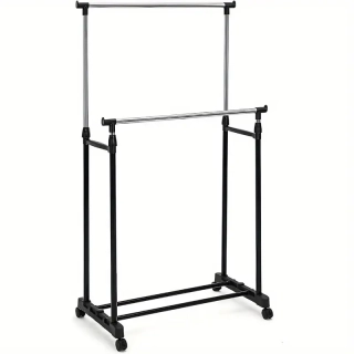Stojan na šaty, kov, plast, chrom / černá, MORATIZ