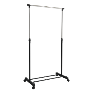 Pojízdný věšák, nerezový kov/černý plast, FLORO NEW