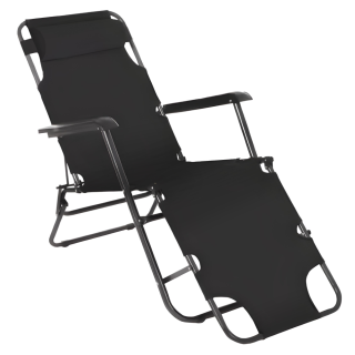 Zahradní polohovací křeslo, černá, REGED