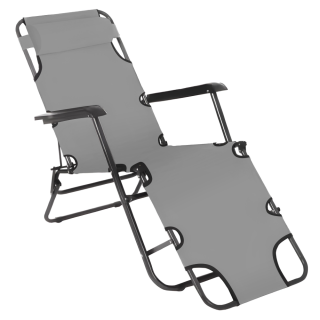 Zahradní polohovací křeslo, šedá, REGED
