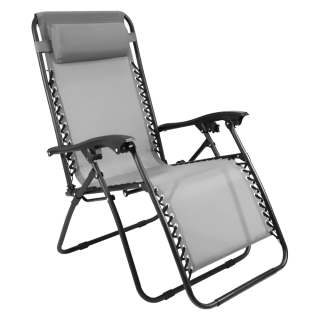 Zahradní polohovací křeslo, světle šedá, GERALD NEW