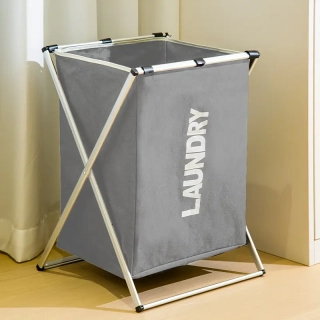 Skládací koš na prádlo, šedá, TOTA