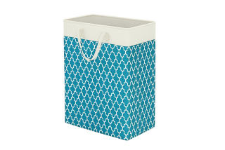 Skládací koš na prádlo látkový, modrý, DARILO