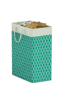 Skládací koš na prádlo látkový, zelený, DARILO