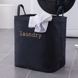 Skládací koš na prádlo látkový, námořnická modrá, PRIOR M