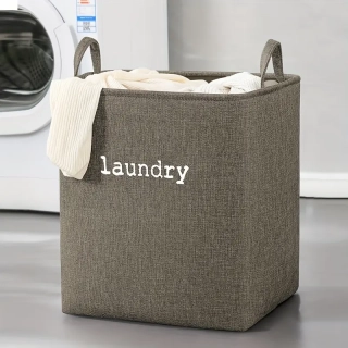 Skládací koš na prádlo látkový, káva, PRIOR M