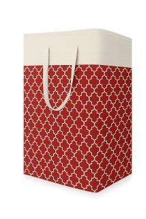 Skládací koš na prádlo látkový, červený, DARILO