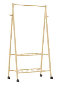 Bambusový věšák, 2 police, přírodní bambus, BELINDA