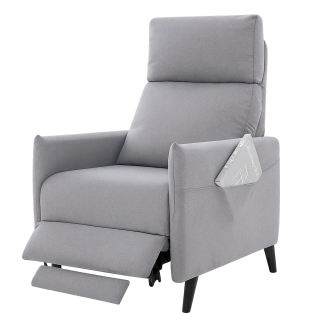 Křeslo ušák, relaxační, polohovací, šedá, NOBLIN