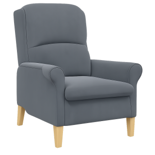 Křeslo ušák, relaxační, nohy masiv, šedá, CHARLOT