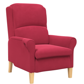 Křeslo ušák, relaxační, nohy masiv, vínová, CHARLOT
