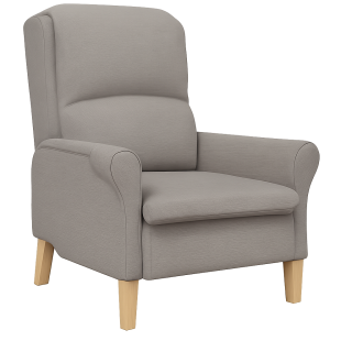 Křeslo ušák, relaxační, nohy masiv, šedohnědá, CHARLOT