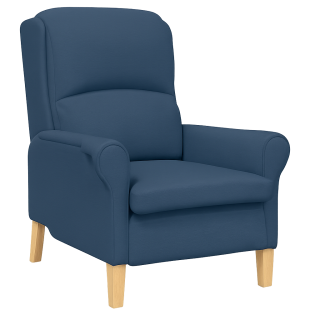 Křeslo ušák, relaxační, nohy masiv, modrá, CHARLOT