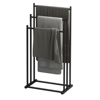 Stojan na ručníky, černá, LINN