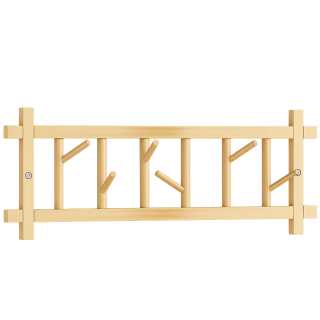 Odolný nástěnný věšák, otočné háčky, přírodní bambus, OLIVER