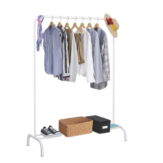 Volně stojící věšák, kov, bílá, TUKAN