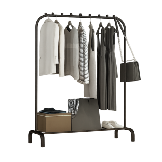 Volně stojící věšák, kov, černá, ILIANA