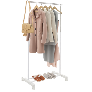 Stojan na šaty, bílá / chrom, PLENTO