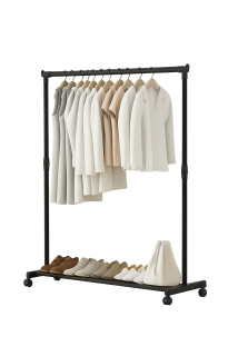 Volně stojící stojan, kov, černá, AVENTO