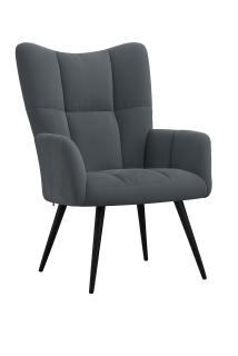 Křeslo ušák, relaxační, černá, šedá, KOMODO