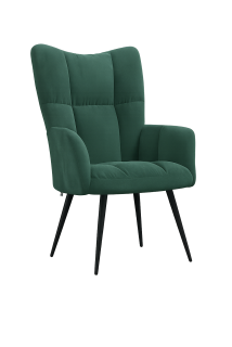 Křeslo ušák, relaxační, černá, zelená, KOMODO