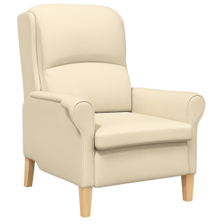 Křeslo ušák, relaxační, nohy masiv, krémová, CHARLOT