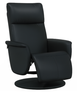 Křeslo relaxační, polohovací, otočné, ekokůže černá, JEFF