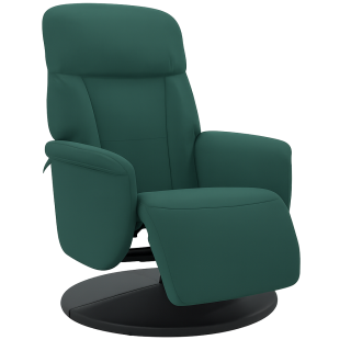 Křeslo relaxační, polohovací, otočné, látka zelená, OPTIMA