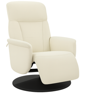 Křeslo relaxační, polohovací, otočné, látka krémová, OPTIMA