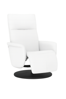 Křeslo relaxační, polohovací, otočné, ekokůže bílá, JEFF
