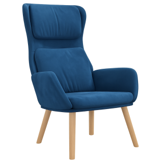 Křeslo relaxační, nohy dřevěné, látka modrá, COTTO 2