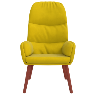 Křeslo relaxační AUREA, nohy dřevěné, látka žlutá