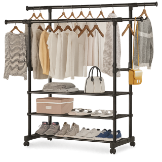 Stojan na šaty, kov černý, HERKULES