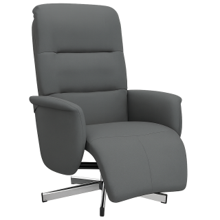 Křeslo relaxační, polohovací, otočné, látka šedá, TURNER