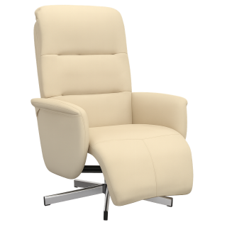Křeslo relaxační, polohovací, otočné, látka krémová, TURNER
