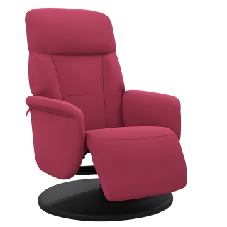 Křeslo relaxační, polohovací, otočné, látka červená, OPTIMA
